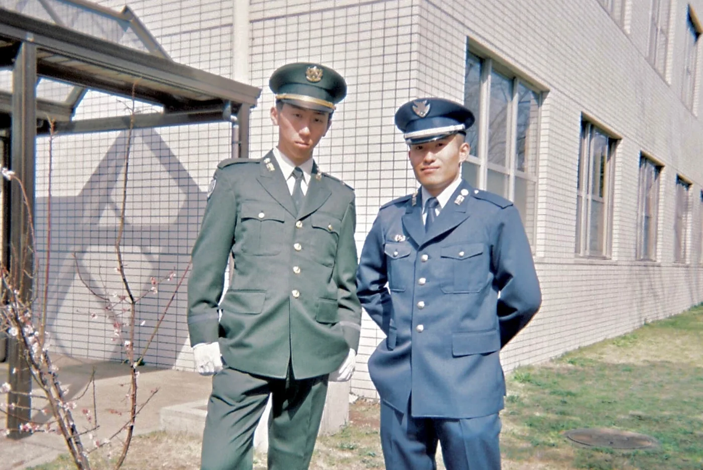 Ryo Murashige in Self-Defense Force uniform with a fellow officer